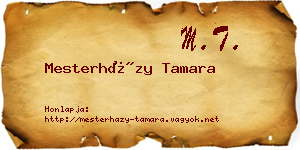 Mesterházy Tamara névjegykártya